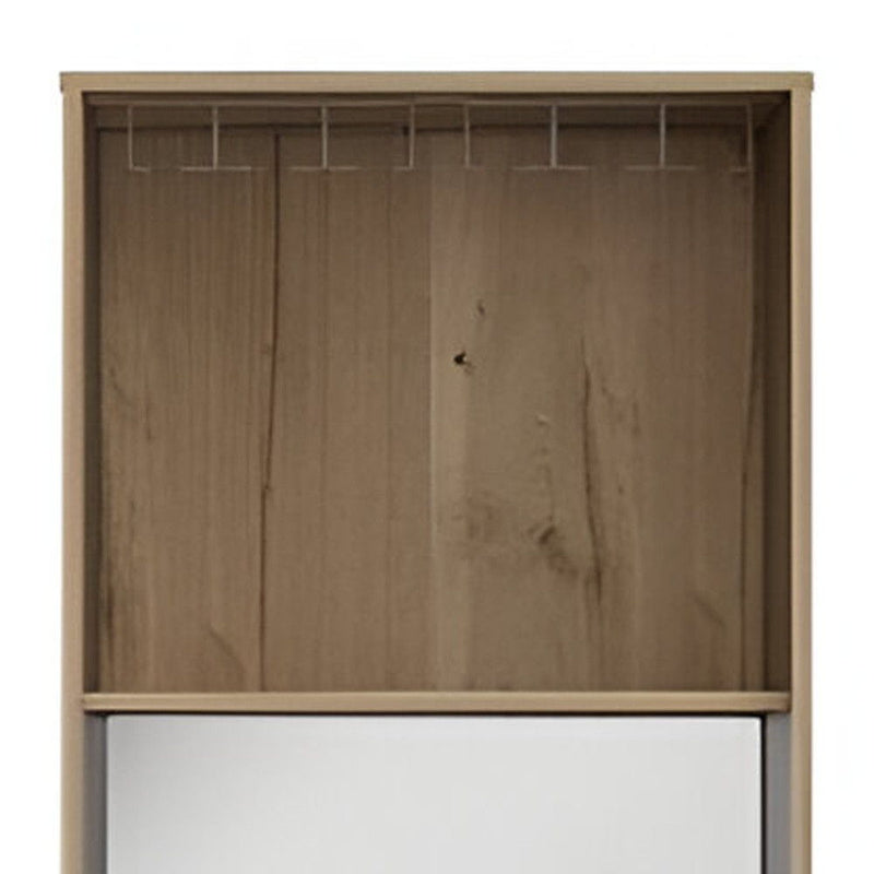 Wood Bar Cabinet With Two Doors - Oak