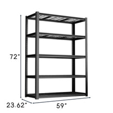 Load image into Gallery viewer, Garage Storage Rack, 5 Layer Adjustable Shelving Unit For Warehouse - Black
