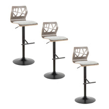 Load image into Gallery viewer, Folia - Mid Century Modern Adjustable Barstool With Swivel With Straight T Footrest (Set of 3)
