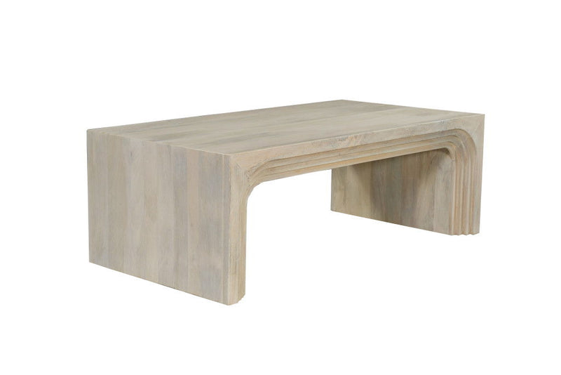 Solid Wood Double Pedestal Coffee Table - White