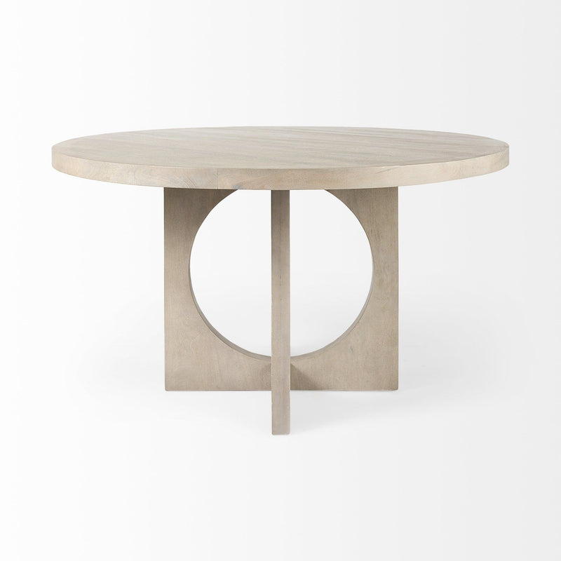 54" Rounded Pedestal Base Dining Table - Natural