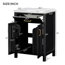 Load image into Gallery viewer, Bathroom Vanity Combo With Ceramic Sink, Luxurious Space-Saving Vanity, 2 Soft Close Doors
