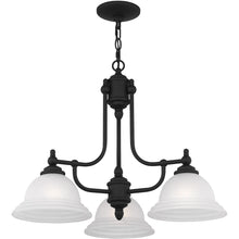 Load image into Gallery viewer, 18" Three Light Metal Dimmable Chandelier With Shades - Black
