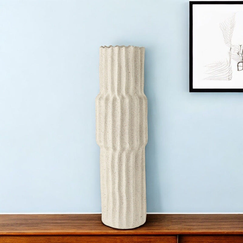 Abstract Cylinder Table Vase (397583) - Cream