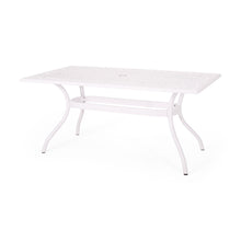 Load image into Gallery viewer, Celestine - Outdoor Cast Aluminum Dining Table With Floral Lattice Design And Umbrella Holder
