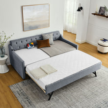 Load image into Gallery viewer, Size Upholstered Daybed With Trundle And USB Charging Armrest
