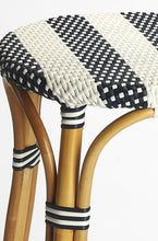 Load image into Gallery viewer, Natural Rattan Backless Counter Height Bar Chair - Blue / White
