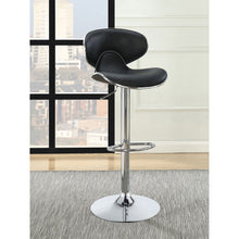 Load image into Gallery viewer, Bar Stool With Curved Design, Height Adjustable &amp; Swivel Base (Set of 2) - Black
