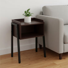 Load image into Gallery viewer, Rectangular Accent Table With Black Metal Legs - Espresso
