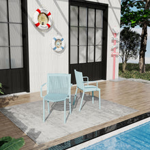 Load image into Gallery viewer, 4 Piece Stackable Single Chairs With Vertical Stripe Design For All Weather
