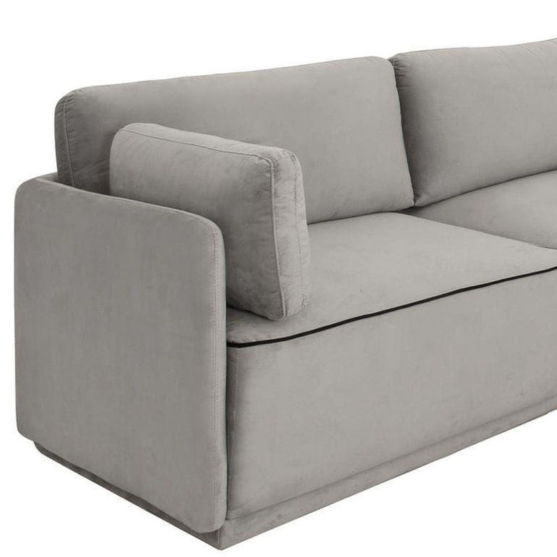 Modern Sectional Sofa With Ottoman - Light Gray