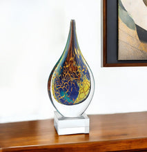 Load image into Gallery viewer, Murano Modern Abstract Tabletop Sculpture (376083) - Blue / Yellow
