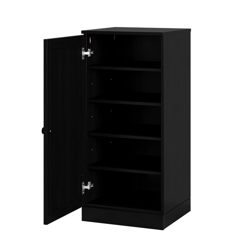 Ten Pair Solid Woodshoe Storage Cabinet (752064) - Black