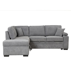 87.4" Sleeper Sofa Bed,2 in 1 Pull Out sofa bed L Shape Couch with Storage Ottoman for Living Room,Bedroom Couch and Small Apartment, Gray