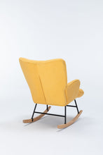 Load image into Gallery viewer, Rocking Chair Nursery, Teddy Upholstered Glider Rocker With High Backrest, Reading Chair Modern Rocking Accent Chairs Glider Recliner For Living Room - Yellow
