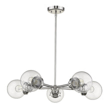 Load image into Gallery viewer, Five Light Metal Dimmable Chandelier With Clear Shades - Silver
