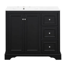 Load image into Gallery viewer, Bathroom Vanity With Sink, Soft-Close Doors, Adjustable U-Shelf, 3 Drawers
