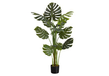Load image into Gallery viewer, 55" Tall, Artificial Plant, Monstera Tree, Indoor, Faux, Fake, Floor, Greenery, Potted, Real Touch, Decorative - Green / Black
