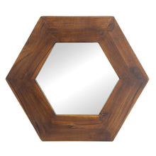 Load image into Gallery viewer, Hexagon Mirror With Natural Wood Frame, Wall Decor For Living Room Bathroom Hallway
