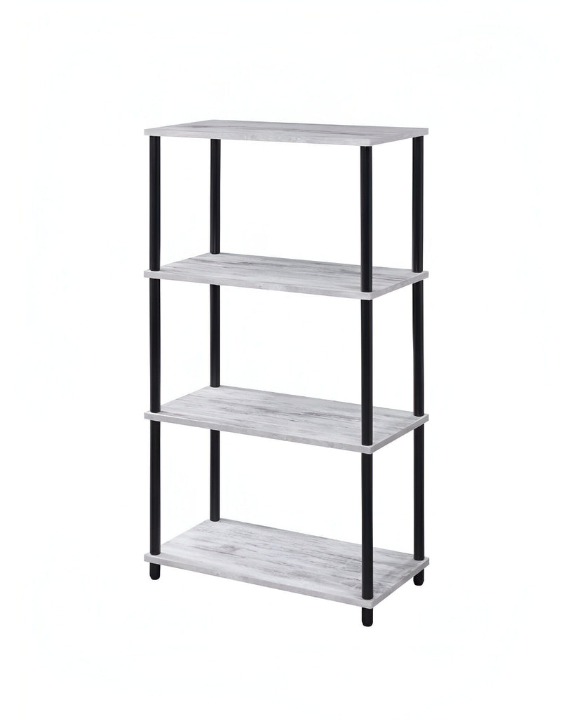 Four Tier Etagere Bookcase (486301) - Antiqued White / Black