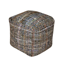 Load image into Gallery viewer, Koki - Handcrafted Fabric Pouf Recycled Denim And Paper Chindi - Khaki
