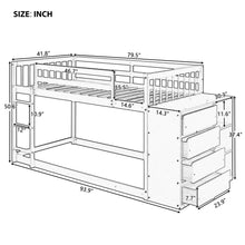 Load image into Gallery viewer, Twin over Twin Bunk Bed with 4 Drawers and 3 Shelves-Espresso(OLD SKU: LP000067AAP)
