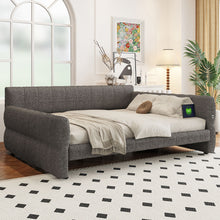 Load image into Gallery viewer, Upholstered Platform Bed With USB Charging
