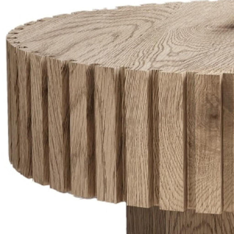 Round Pedestal Coffee Table - Natural