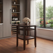 Load image into Gallery viewer, Wood Rounded Drop Leaf Bar Table - Brown
