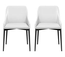 Load image into Gallery viewer, Upholstered Faux Leather Dining Side Chair (Set of 2) - White / Black
