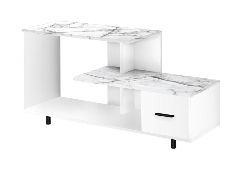 47" Cabinet Enclosed Storage TV Stand - White