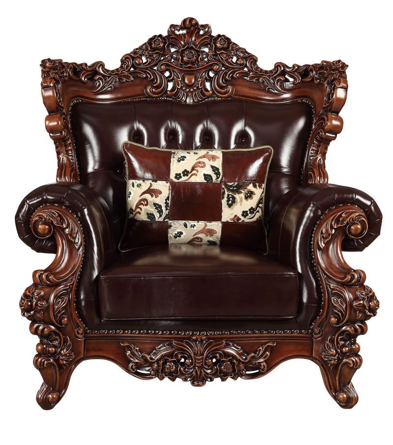 Faux Leather Tufted Wingback Chair - Espresso