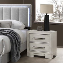 Load image into Gallery viewer, Nightstand With Square Legs And Sleek Handles - Antique White
