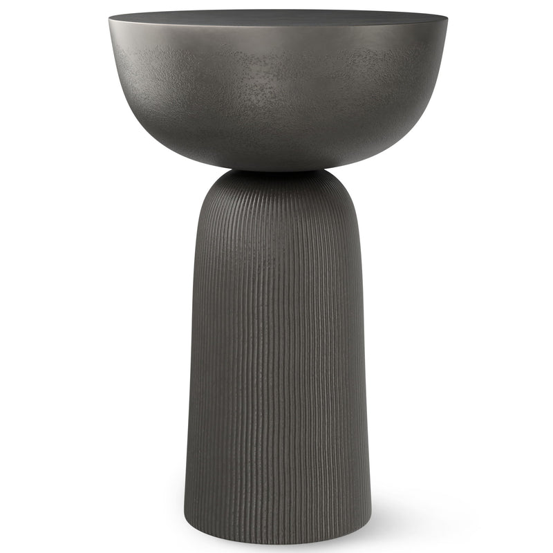 21" Aluminum Round End Table - Black