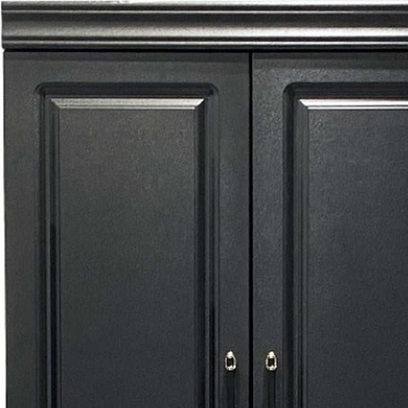 71" Wood Two Door Two Drawer Manufactured Wood Combo Dresser - Black