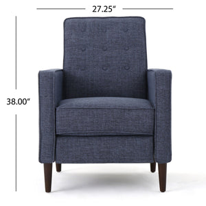 Mid-Century Modern Recliner With Button Tufted Waffle Stitch