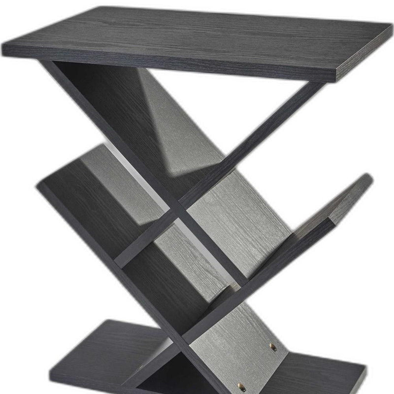 Solid Wood Pedestal Console Table - Black