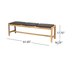 Load image into Gallery viewer, Cambria - Rustic 3 Seater Bench - Teak
