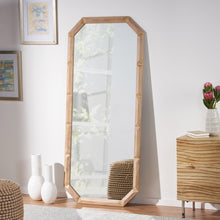 Load image into Gallery viewer, Elegant Wood Block Carved Leaner Mirror - White
