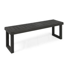 Load image into Gallery viewer, Realm - Outdoor Bench With Slat Panel Top And Base - Dark Gray
