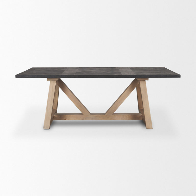 84" Solid Wood Trestle Base Dining Table - Brown