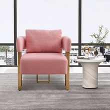 Load image into Gallery viewer, Modern Decorative Chair Teddy Fleece Upholstered And Metal Foot

