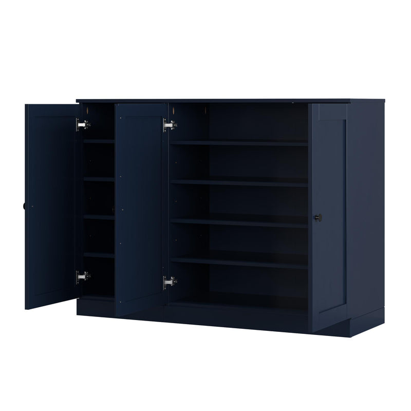 Solid Woodshoe Storage Cabinet (755985) - Navy Blue