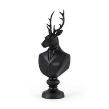 Load image into Gallery viewer, Poly Suited Deer Bust Tabletop Sculpture - Black
