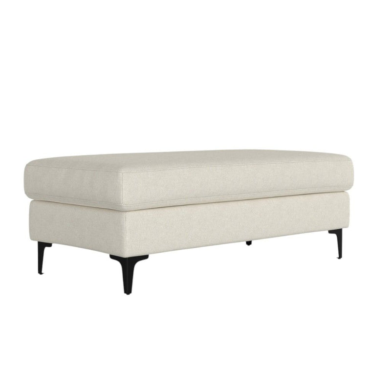48" Fabric Ottoman - Cream / Black
