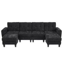 Load image into Gallery viewer, Modular Sectional Sofa With Movable Ottomans, USB Ports &amp; Side Tables

