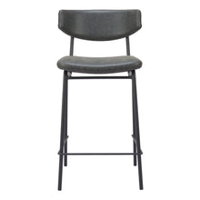 Load image into Gallery viewer, 30" Faux Leather And Steel Low Back Height Bar Chairs (Set of 2) - Black

