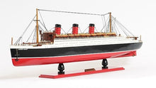 Load image into Gallery viewer, Hand Painted RMS Queen Mary Large Model Boat - Black / Red
