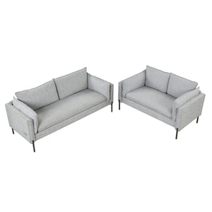 2 Piece Sofa Sets Modern Linen Fabric Upholstered  Loveseat and 3 Seat Couch Set Furniture for Different Spaces,Living Room,Apartment(2+3 seat)