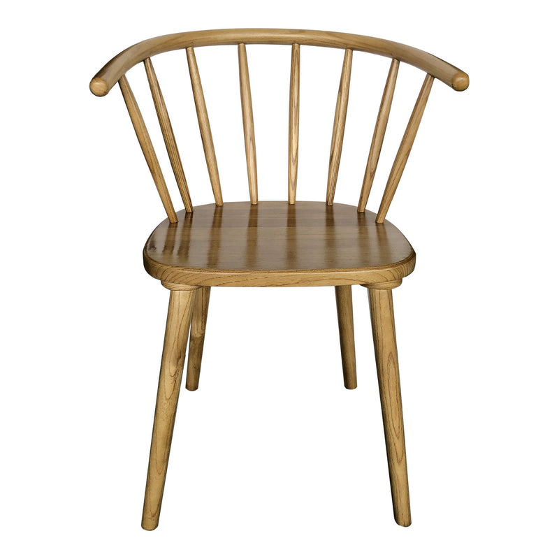 Solid Wood Windsor Back Dining Side Chairs (Set of 2) - Brown